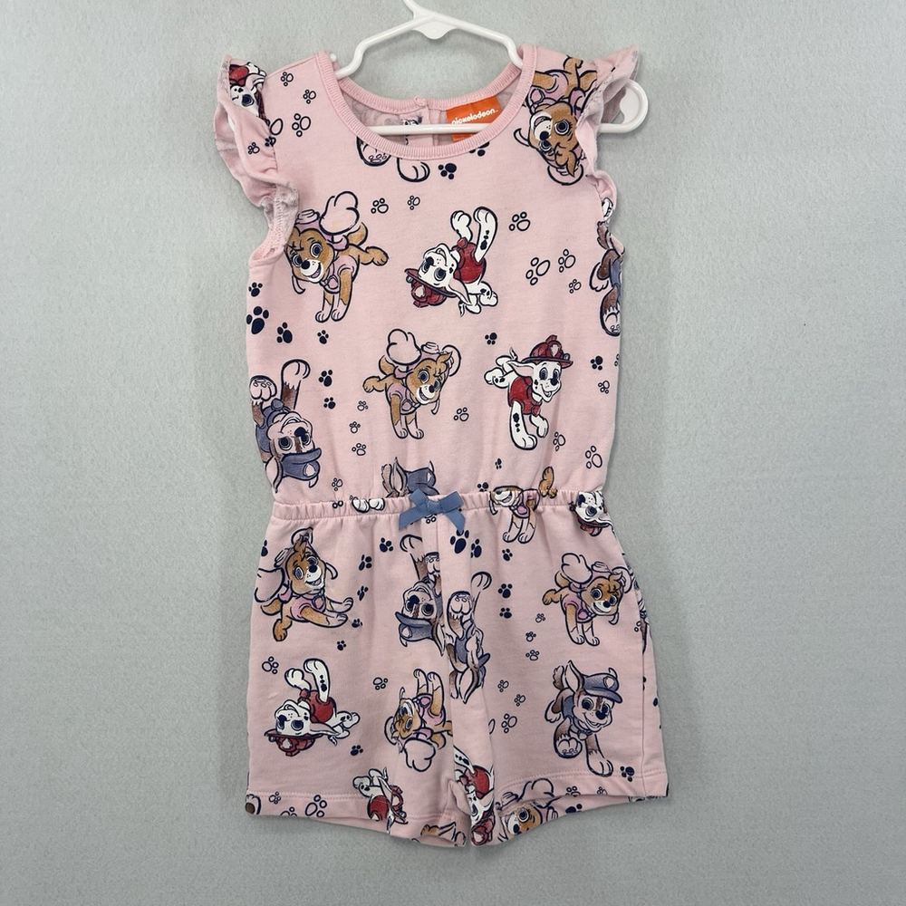 Nickelodeon Paw Patrol Sleeveless Romper Toddler Girls' Size 4T Pink Costal - Picture 2 of 10